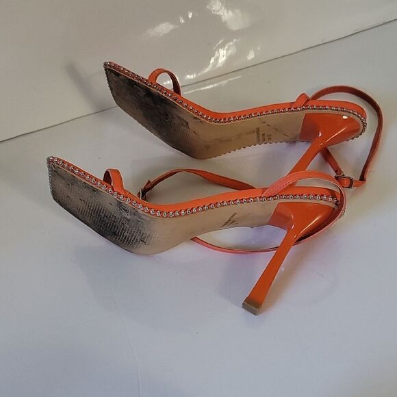 Wild Diva Open Toe Orange Stilettos - Picture 8 of 9